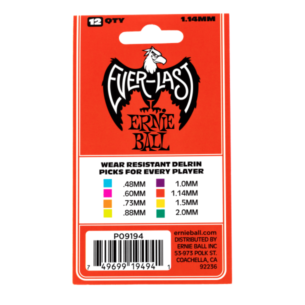 Ernie Ball Everlast guitar picks 1,14mm 12 PACK