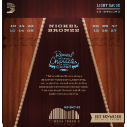 D'Addario NB1047-12 Nickel Bronze 10-47 12-Str.