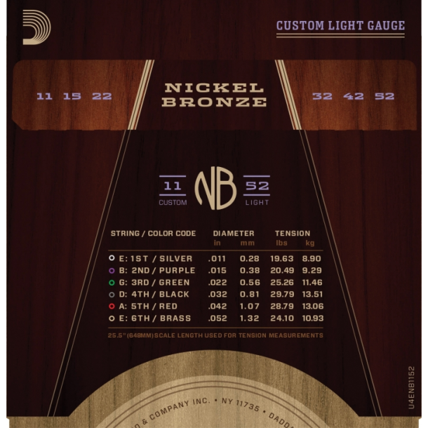 D'Addario NB1152 Nickel Bronze 11-52