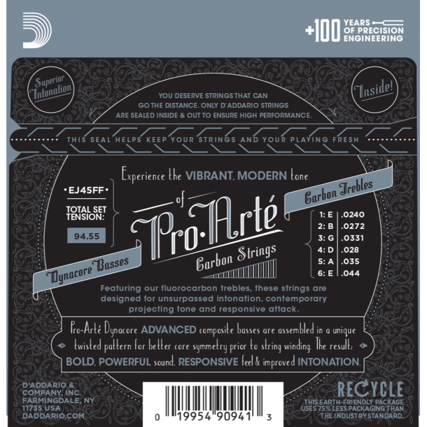 D'Addario EJ45FF Pro Art Carbon