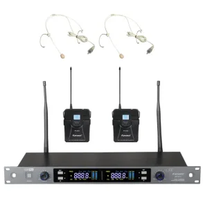 Karsect JRU810-PT51C-HT3A Wireless 2 x thin headset microphone set