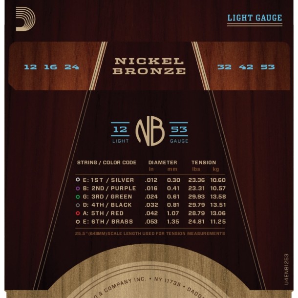 D'Addario NB1253 Nickel Bronze 12-53