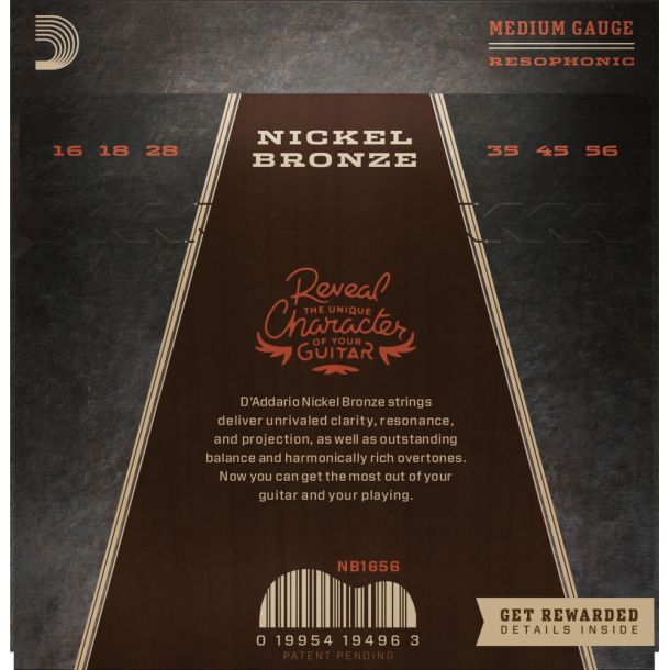 D'Addario NB1656 Nickel Bronze Resonator 16-56