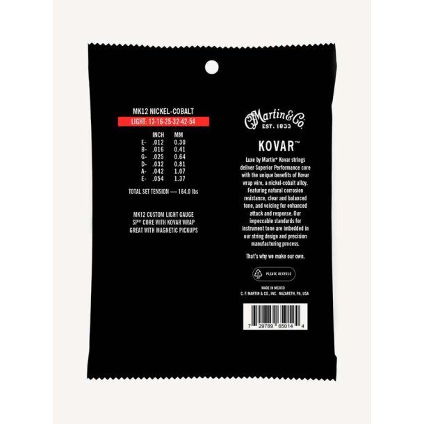 C.F. Martin MK12 Luxe by Martin Kovar Light (.012  .054) Nickel/Cobalt