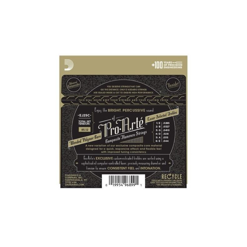 EJ25C Pro-Arte Clear Nylon Composite Flamenco Guitar Strings