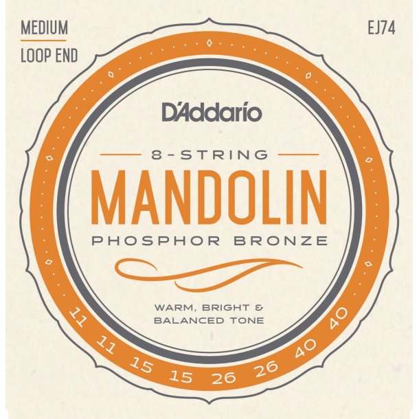 D'Addario Fretted EJ74 Mandolin Strenge