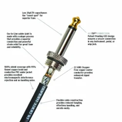 DAddario PW-AMSK-15 Instrumentkabel 4,5m. med switch