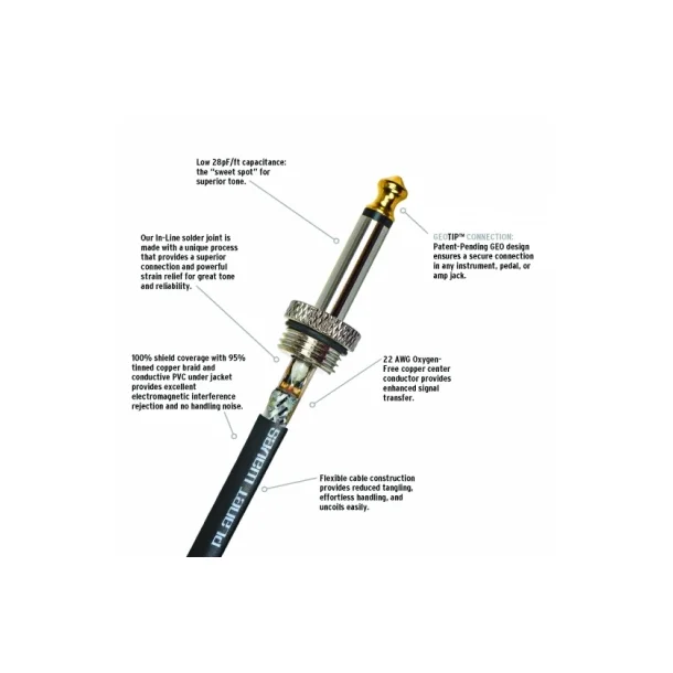 DAddario PW-AMSK-15 Instrumentkabel 4,5m. med switch