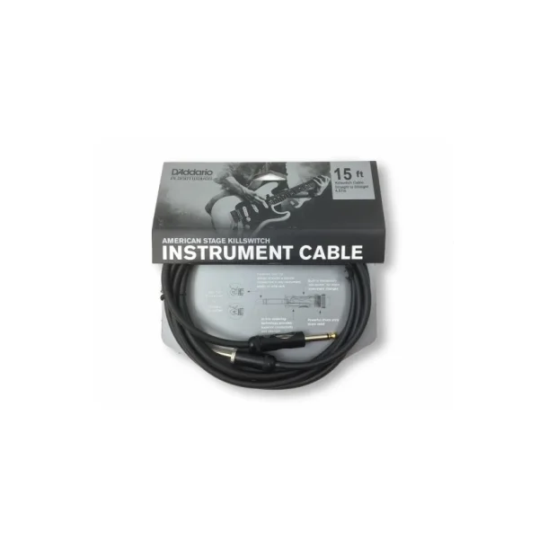 DAddario PW-AMSK-15 Instrumentkabel 4,5m. med switch