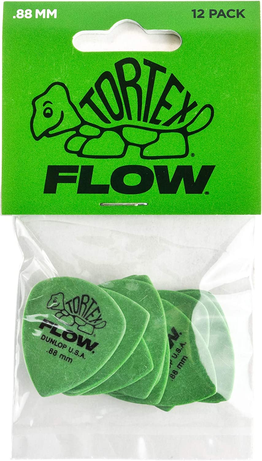 Dunlop 558P73 Tortex Flow Standard Guitar Picks – .73mm, Yellow, 12-Pack, Made In USA