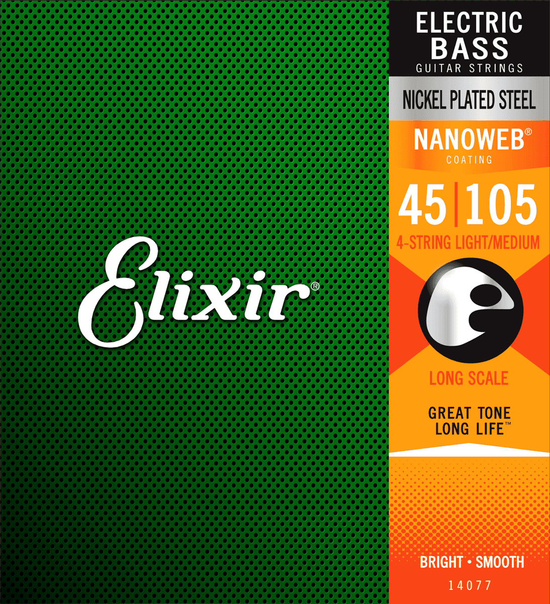 Se Elixir Nanoweb Nickel Basstrenge (Medium, 45-105) hos Allround Musik