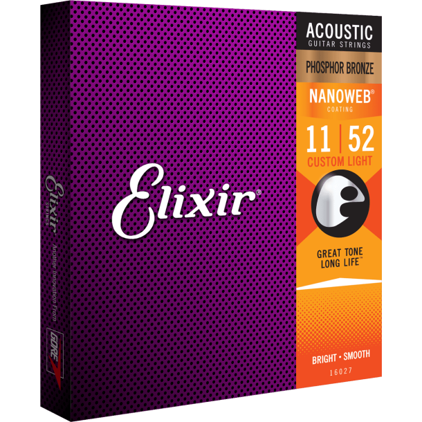 Elixir Nanoweb Acoustic Phosphor Bronze 16027 11-52 Custom Light