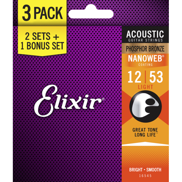 Elixir Nanoweb 16545 12-53 Light 3 pack