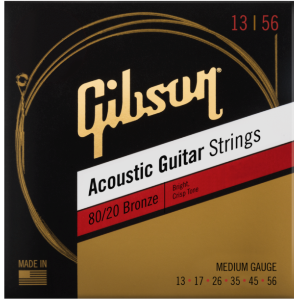 Gibson 13-56 80/20 Bronze Acoustic Guitar Strings Medium