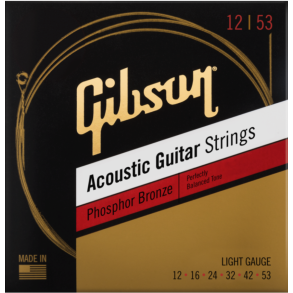 Gibson 12-53 Phosphor Bronze Acoustic Guitar Strings Ultra-Light