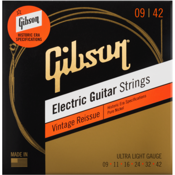 Gibson 09-42 Vintage Reissue Electric Guitar Strings Ultra-Light