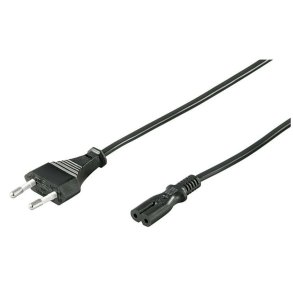 goobay Strmkabel C7 (2 pins) - Sort - 0,5 m - Lige