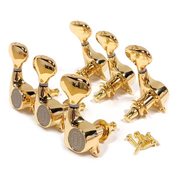 Gotoh Mellemstore 510 3+3 Stemmeskruer med Metalknap Guld