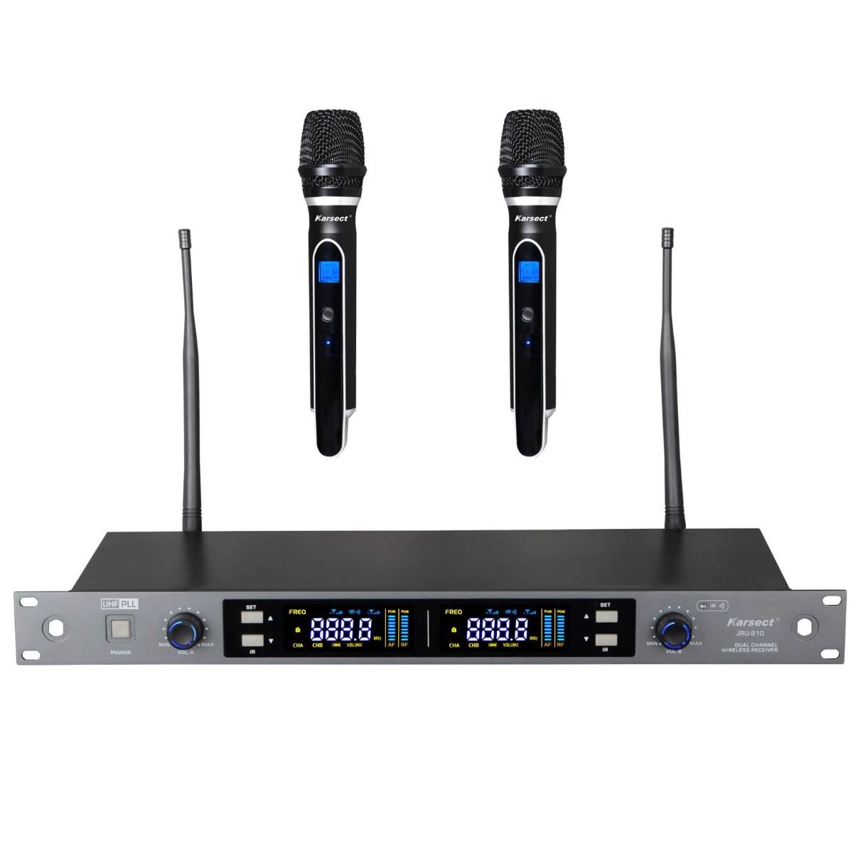 Karsect JRU810-HT70C trdlst 2 x hndholdt mikrofon-st