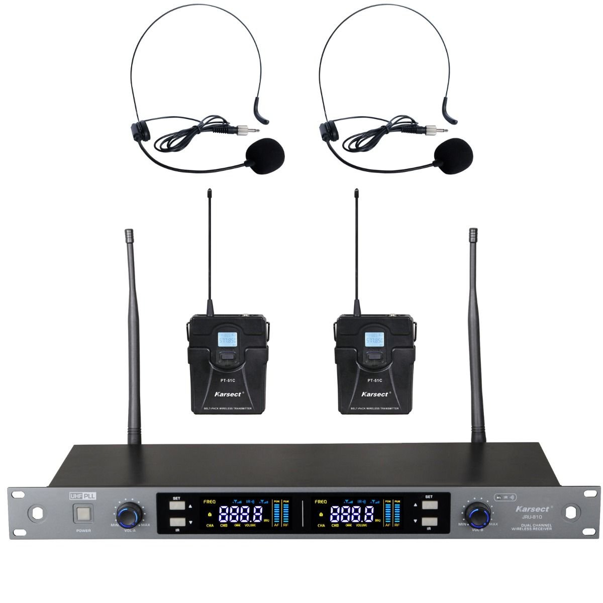 Karsect JRU810-PT51C-HT11A trdlst 2 x headset mikrofonset
