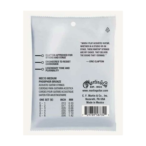 Martin MEC13 Claptons Choice Medium (.013 - .056) 92/8 Phosphor Bronze