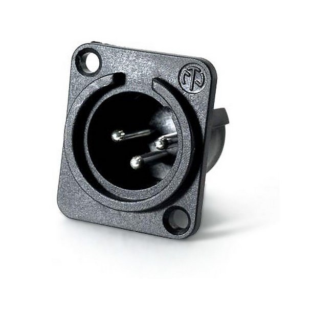 Neutrik XLR konnektor, 3-Polet Han, Chassismonteret