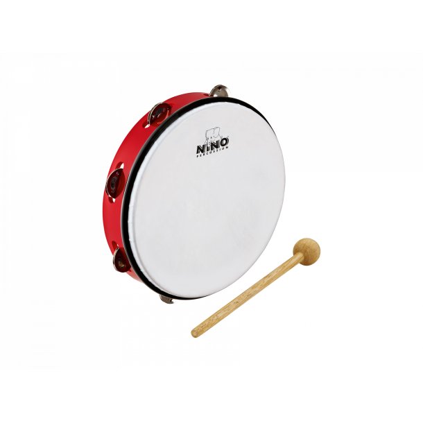NINO Percussion NINO24R Tamburin m. skind 10'', Rd