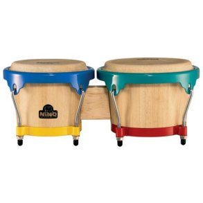 NINO3NT-HK Wooden Bongo, Natural/Harlequin