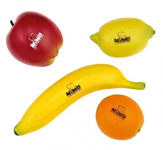 NINO Percussion NINOSET100 Fruit Shaker sortiment, 4 stk.