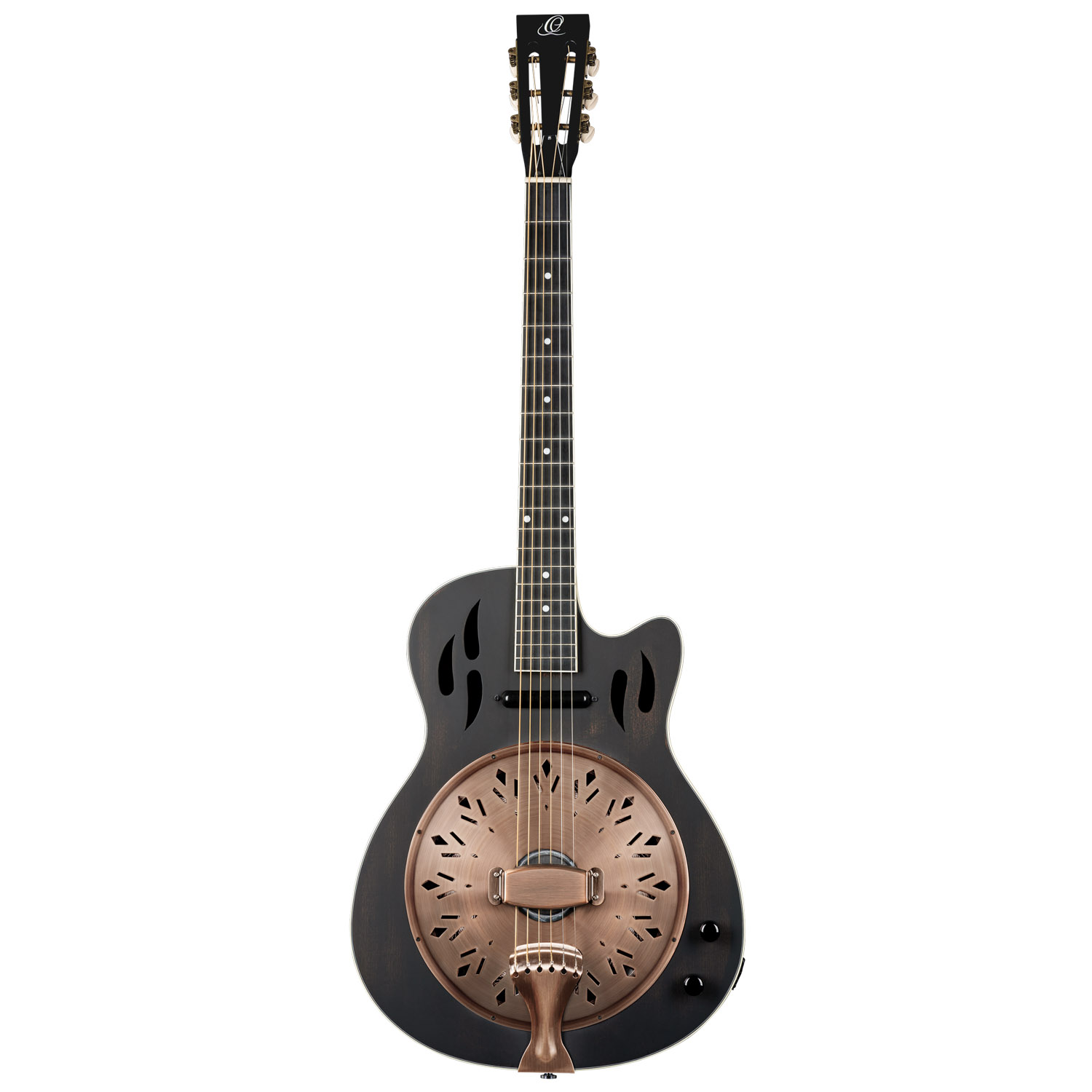 Køb Ortega RRG40CE-DBK Resonator Guitar Satin Black - Pris 3599.00 kr.