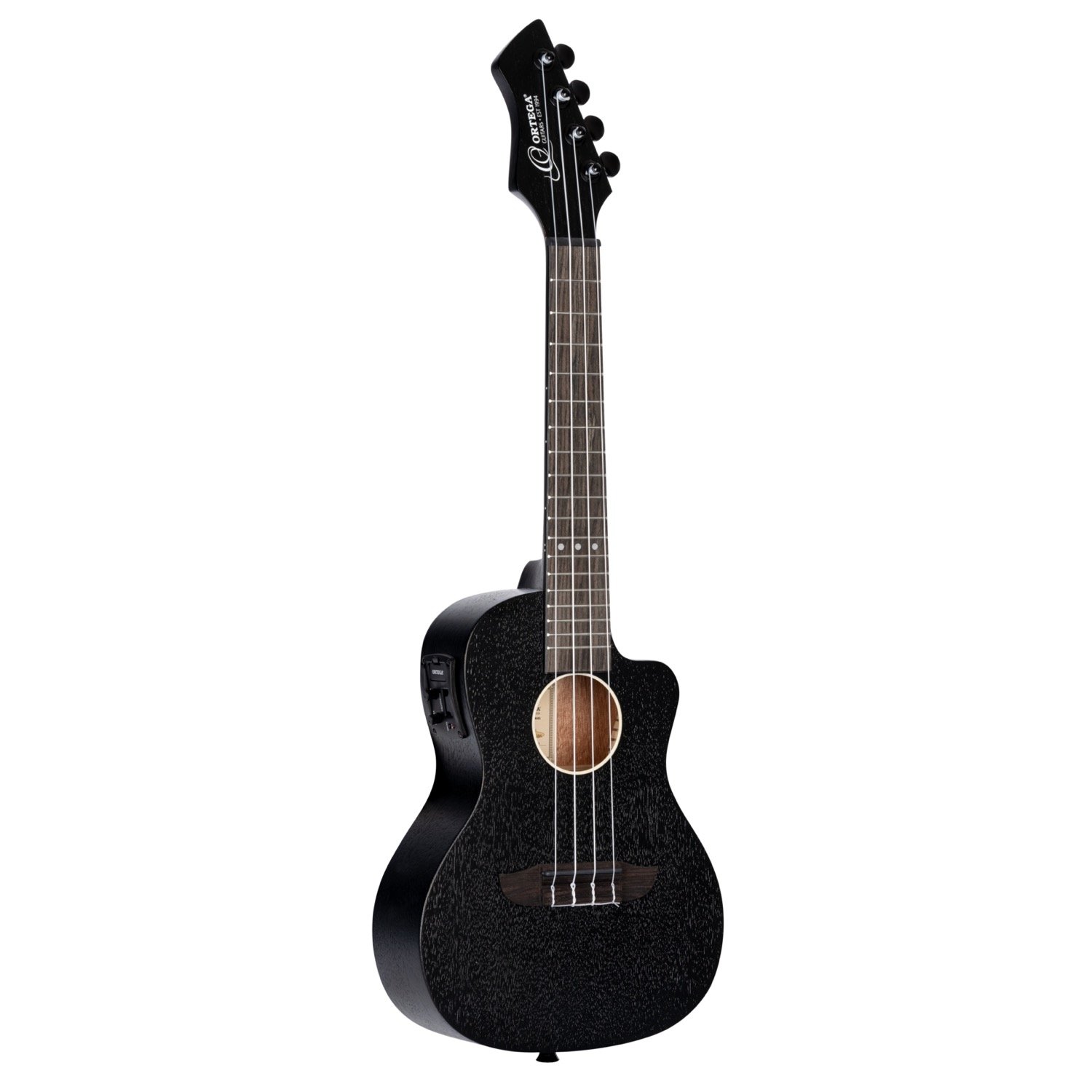 Ortega RUHZ-CE-SBK Konzert-Ukulele mit Horizon-Tonabnehmer, Satin Black