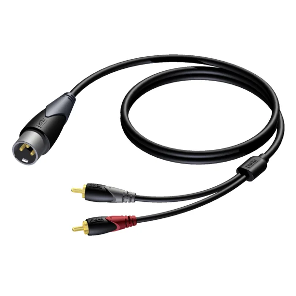 ProCab XLR han > 2 x RCA - signalkabel 10 meter (CLA703-10)