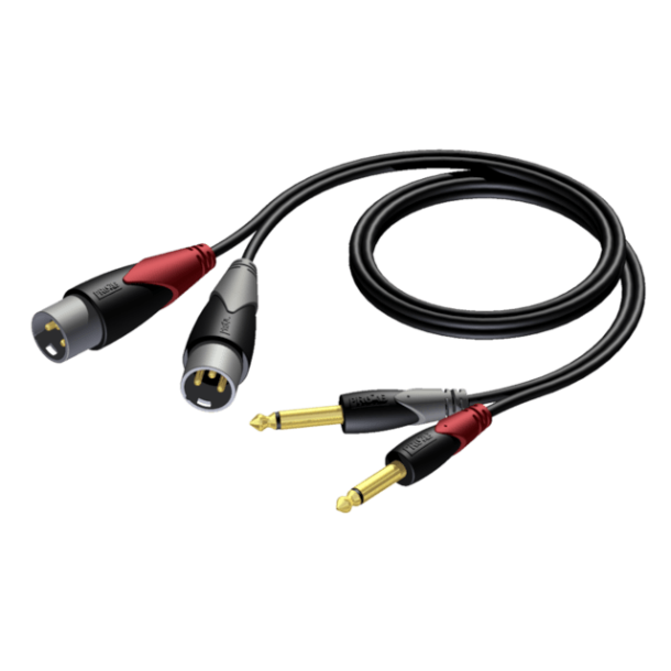 ProCab 2 x XLR han > 2 x Jack - signalkabel 1,5 meter (CLA708-1,5)