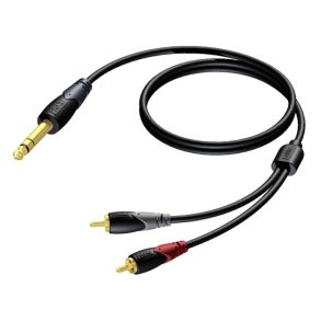 ProCab Jack stereo > 2 x RCA han - insert-kabel 3 meter (CLA719-3)