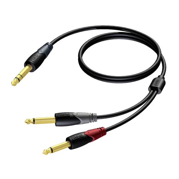 ProCab Jack stereo > 2 x Jack - insert-kabel 1,5 meter (CLA721-1,5)