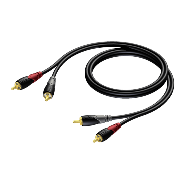 ProCab 2 x RCA han > 2 x RCA han - signalkabel 15 meter (CLA800-15)