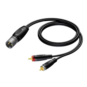 ProCab XLR han > 2 x RCA - 1,5 meter (REF703-1,5)