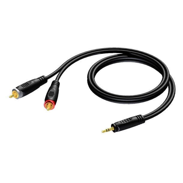 ProCab MiniJack stereo > 2 x RCA 10 meter (REF711-10)
