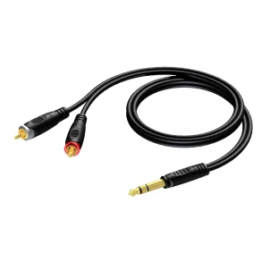 ProCab Jack stereo > 2 x RCA - 1,5 meter (REF719-1,5)