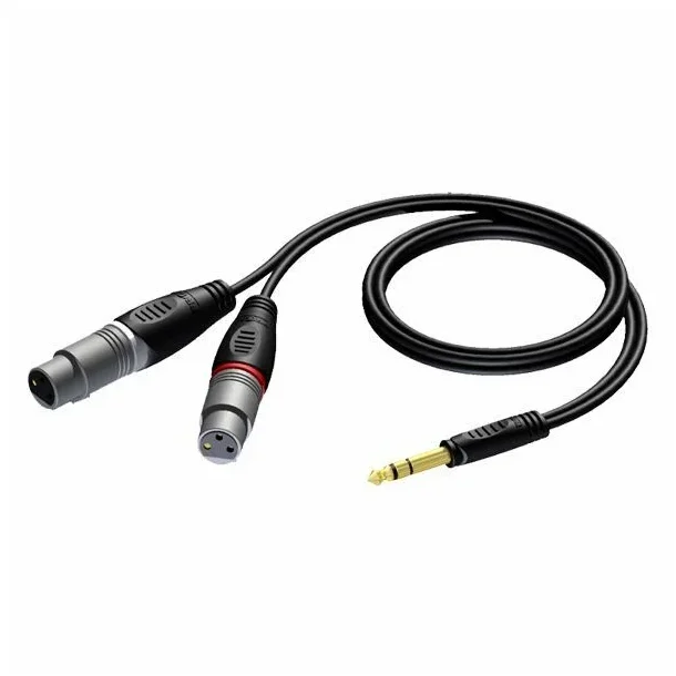 ProCab Stereo jack > 2 x XLR hun 1.5 meter (REF734-1,5)