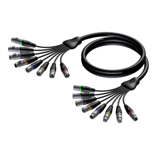 ProCab Multikabel 8 (4xhan+4xhun XLR)>(4xhun+4xhan) 5 m (REF8029-5)