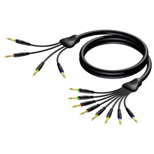 ProCab Multikabel 8 x mono jack han>4 x stereo jack 5 m (REF8035-5)