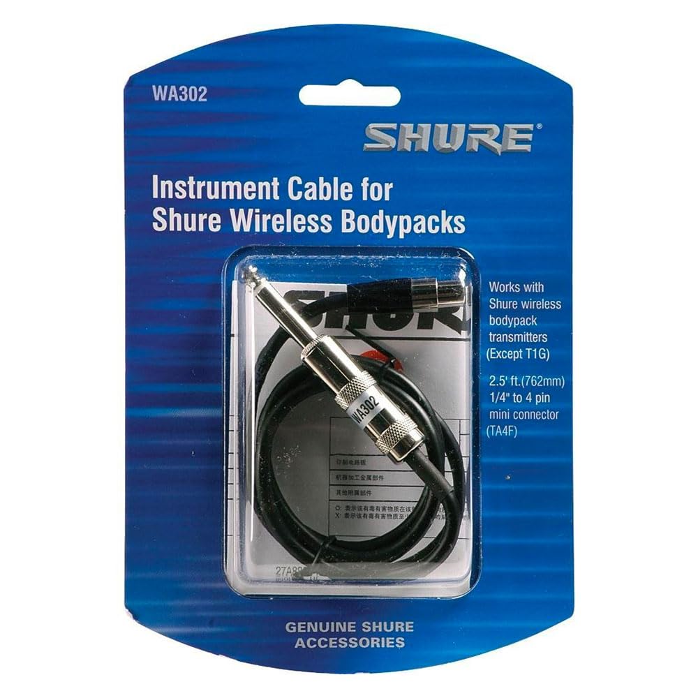 Billede af Shure WA302 Instrument kabel til Shure trådløs sender