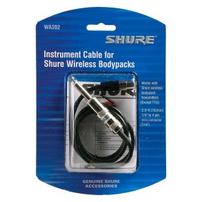 Shure WA302 Instrument cable to Shure wireless transmitter