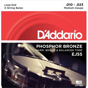 D'Addario EJ55, .010-.023 (5-Strenge) Loop End