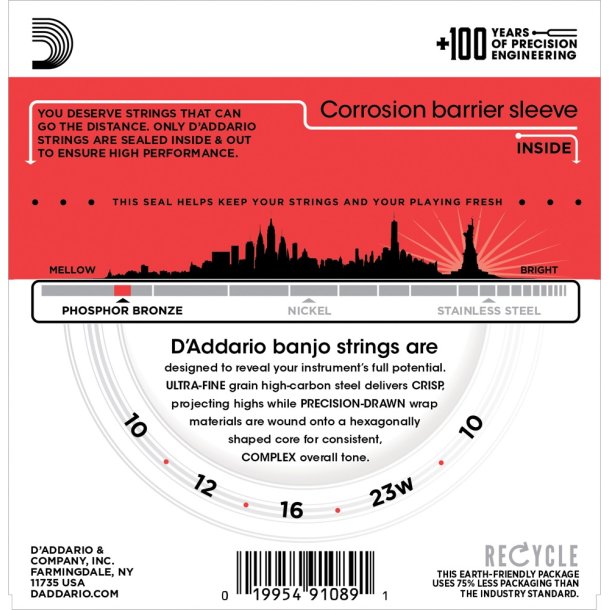 D'Addario EJ55, .010-.023 (5-Strenge) Loop End