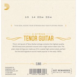 D'Addario EJ66, Strenges�t Tenor Guitar 010-032