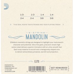 D'Addario EJ73, Mandolin Strenges�t Phosphor Bronze .010-.038 Light