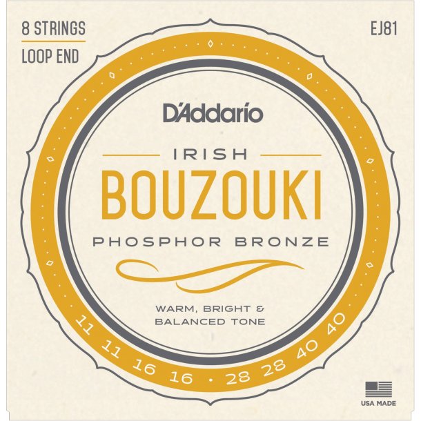 D'Addario EJ81, Strenges�t Irish Bouzouki Phosphor Bronze 011-040
