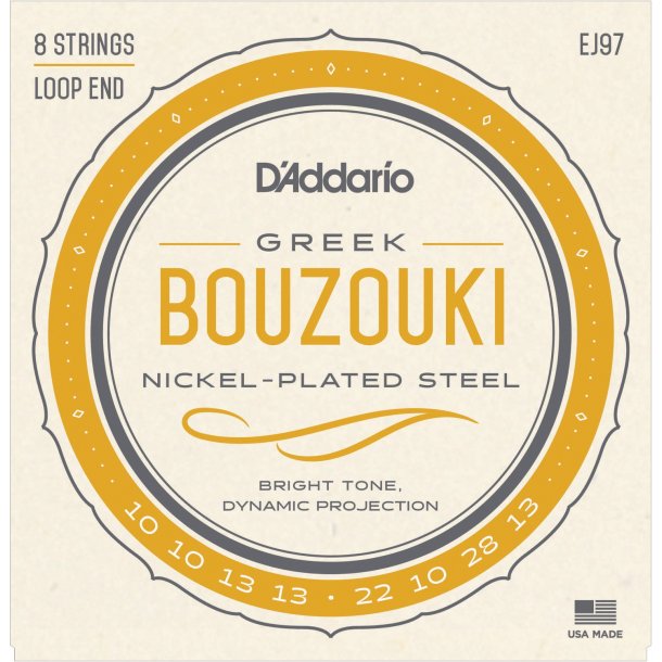 D'Addario EJ97, S�t strenge til gr�sk bouzouki .010-.028